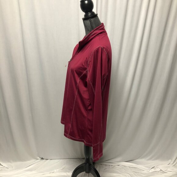 Storm Creek Activewear Sweatshirt Womens Size Large Burgundy Partial Zip Jacket - Picture 3 of 6